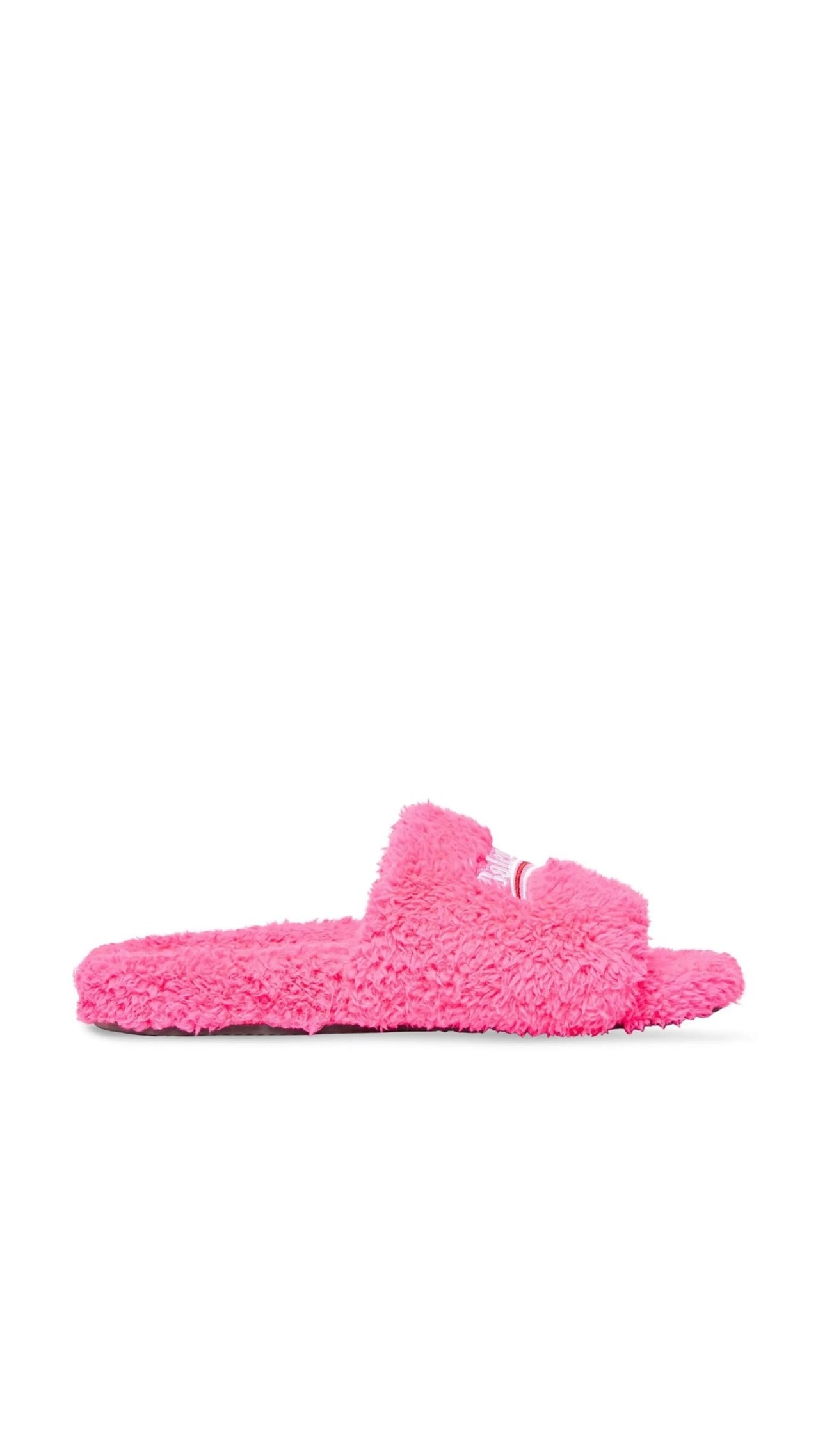 FURRY SLIDE SANDAL IN PINK