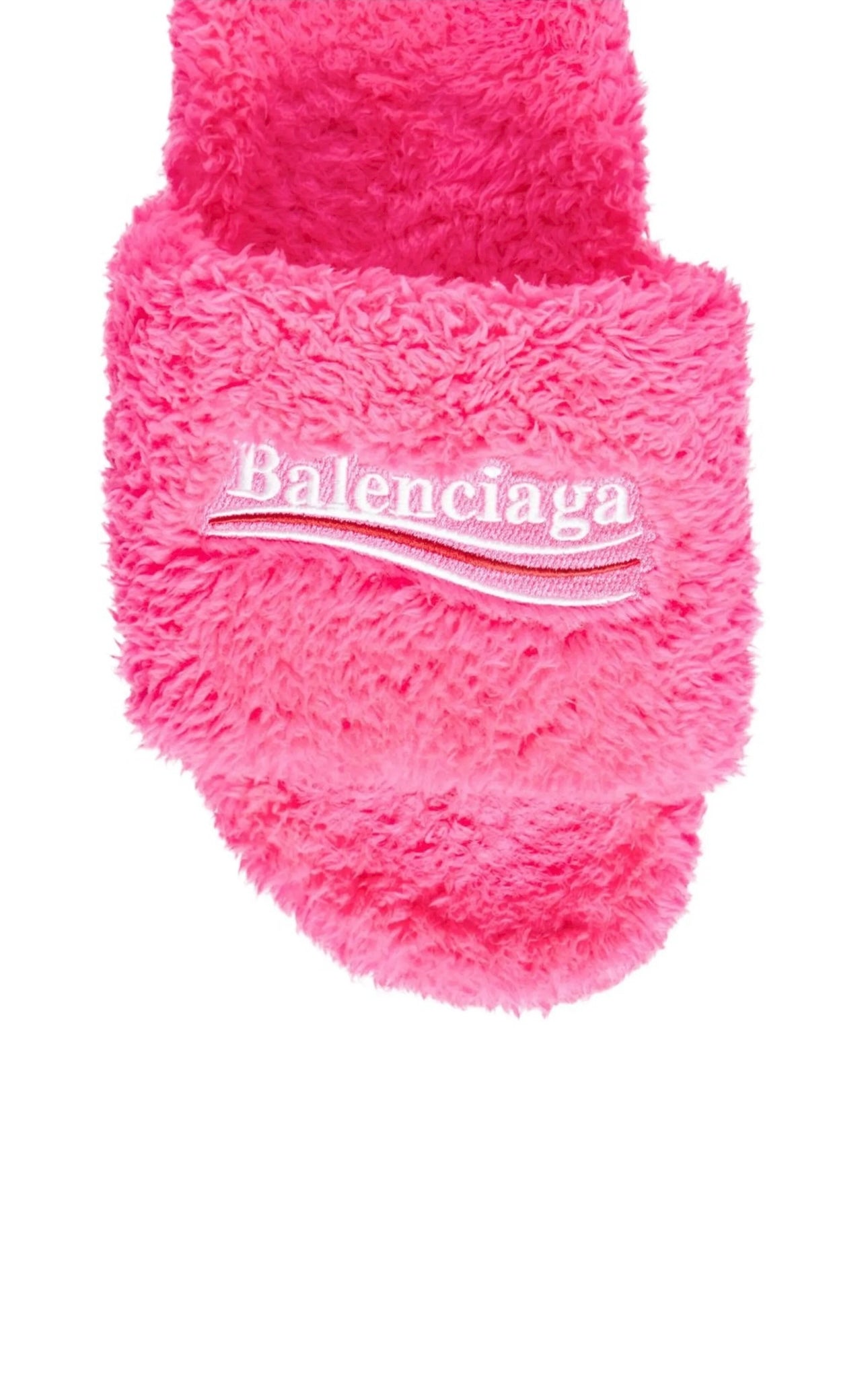 FURRY SLIDE SANDAL IN PINK