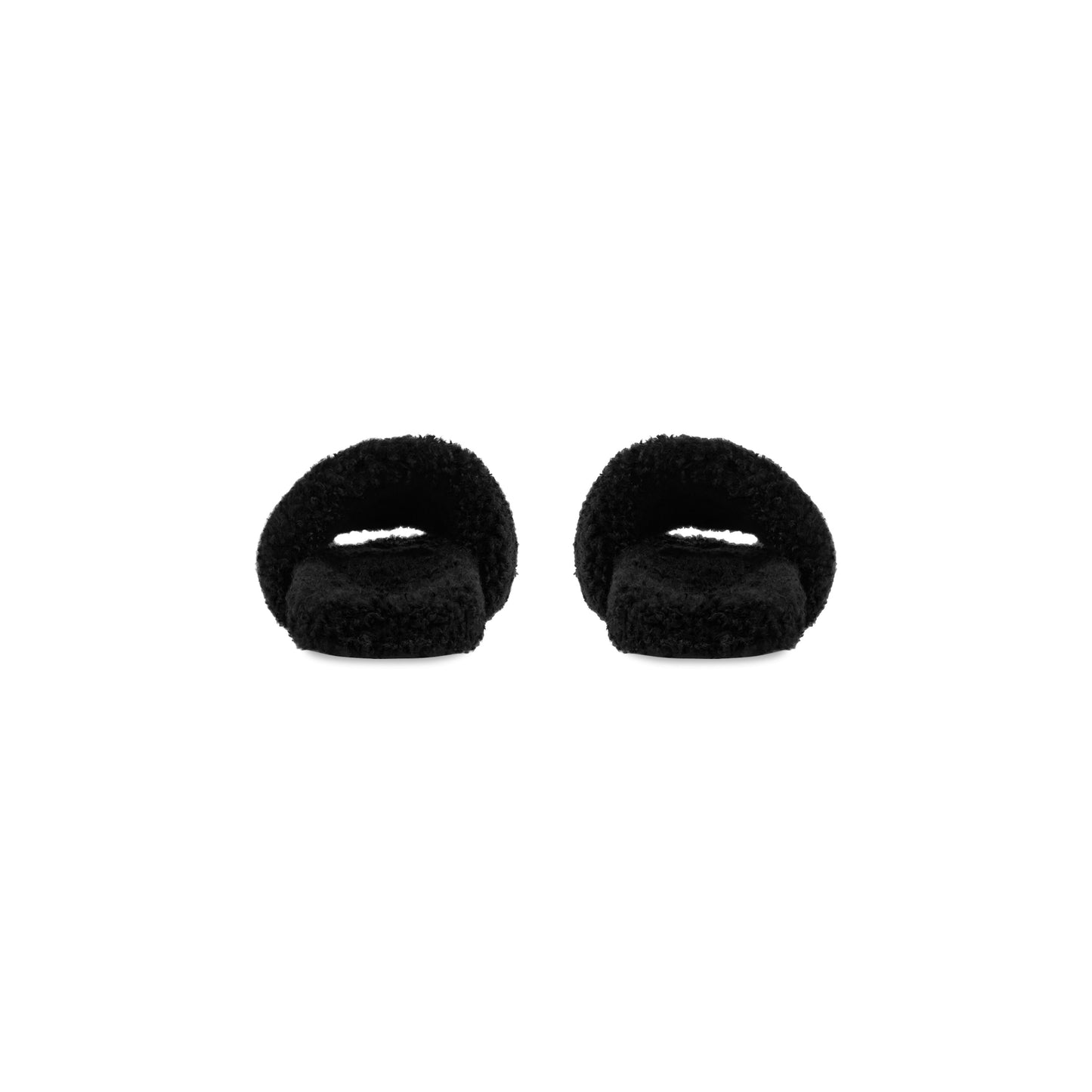 FURRY SLIDE SANDAL IN BLACK