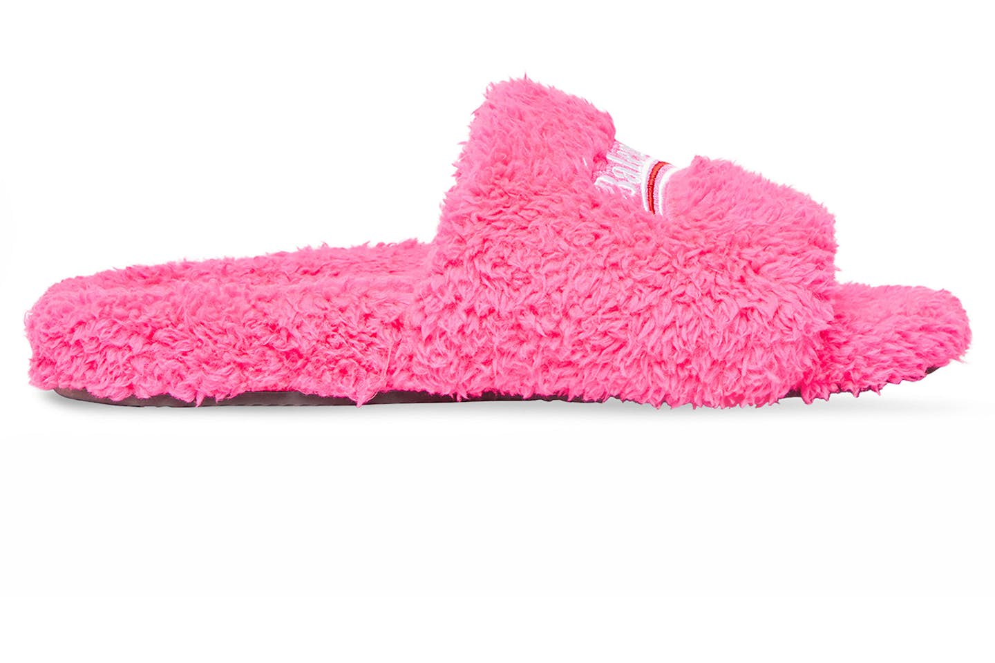 FURRY SLIDE SANDAL IN PINK
